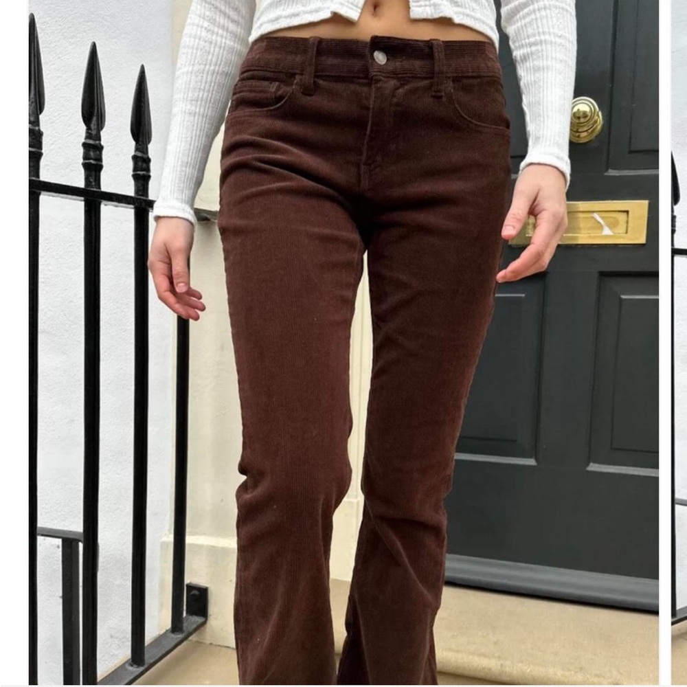 Brandy Melville Chocolate Brown Corduroy Flare Jeans